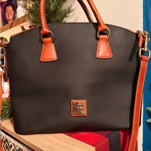Dooney & Bourke Black and Brown Satchel